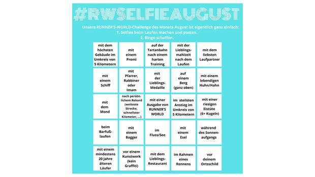 #RWSelfieAugust Bingo-Matrix