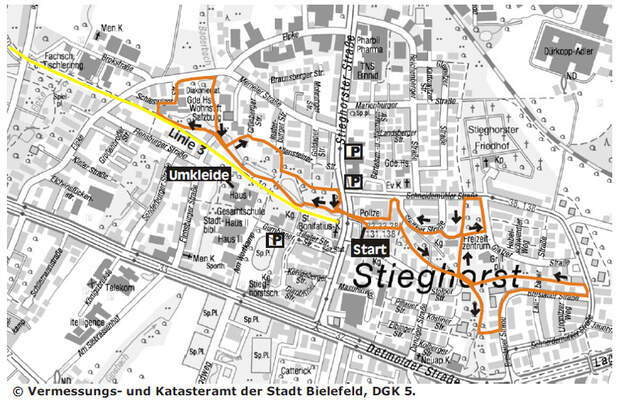 Alt-Stieghorster Nikolauslauf Bielefeld Streckenplan