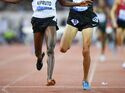 Conseslus Kipruto aus Kenia gewinnt das 3000-Meter-Hindernis-Rennen beim Diamond-League-Meeting in Zürich 2018, obwohl er unterwegs einen Spike verloren hatte. 