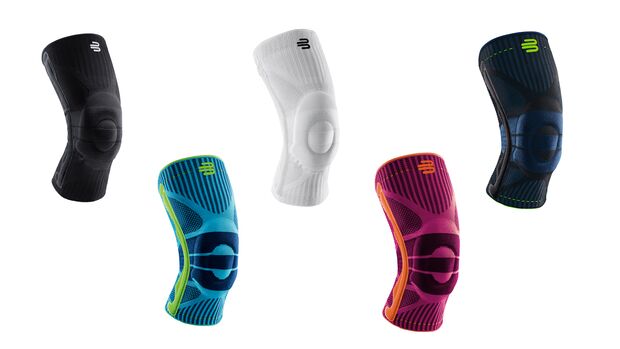 Die Bauerfeind Sports Knee Support gibt es in fünf ansprechenden Farben: All Black, Rivera, All White, Pink und Black.