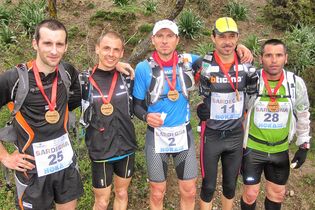 Die ersten Fünf der Gesamtwertung beim Sardinia Trail 2012