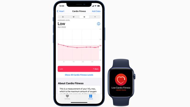 Du findest die Cardiofitness-Funktion in der Health-App auf dem iPhone