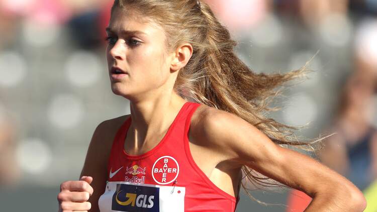 Konstanze Klosterhalfen in Berlin bei den Deutschen Meisterschaften.