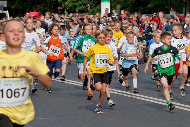 Start der Bambini beim Eberswalder Stadtlauf