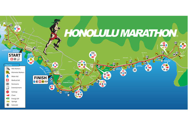 Streckenplan Honolulu Marathon