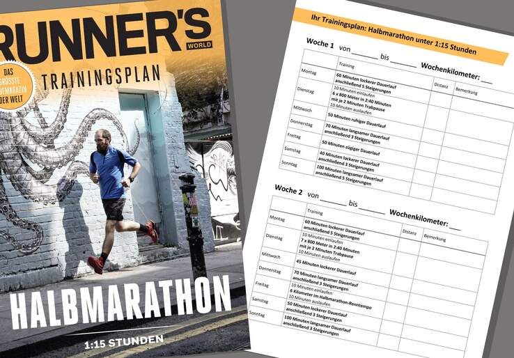 Trainingsplan Halbmarathon unter 115 Stunden RUNNER