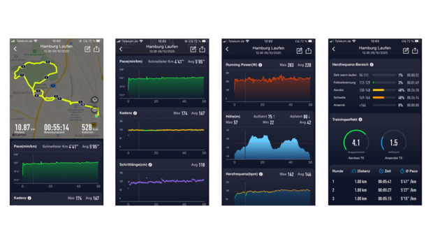 Über die Coros-App lassen sich die Einstellungen der Uhr verändern und die Trainings analysieren.