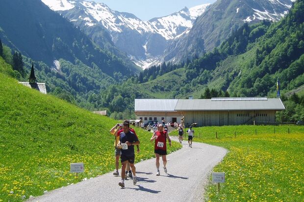 Unterwegs beim Gebirgstäler-Halbmarathon in Oberstdorf