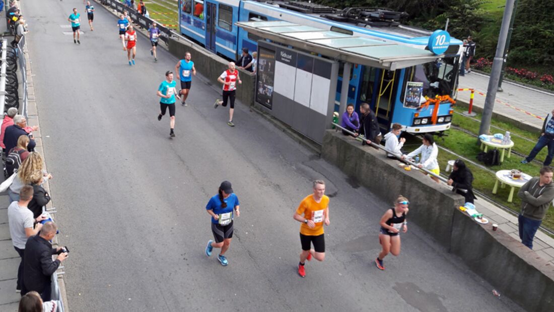 Zielgerade beim Oslo-Marathon