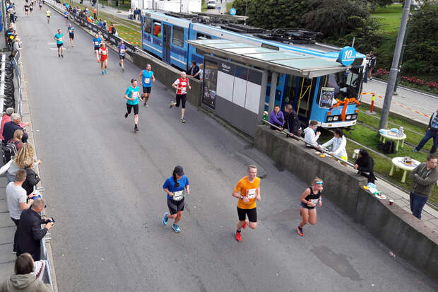 Zielgerade beim Oslo-Marathon
