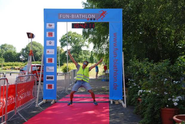 Zieltor beim Fun-Biathlon in Werl