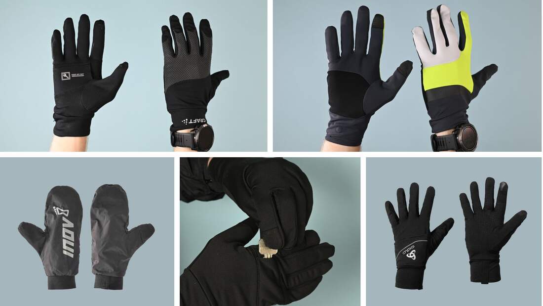 Courir des gants pour l'hiver dans le test